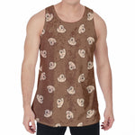 Happy Labrador Retriever Pattern Print Men's Velvet Tank Top