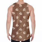 Happy Labrador Retriever Pattern Print Men's Velvet Tank Top