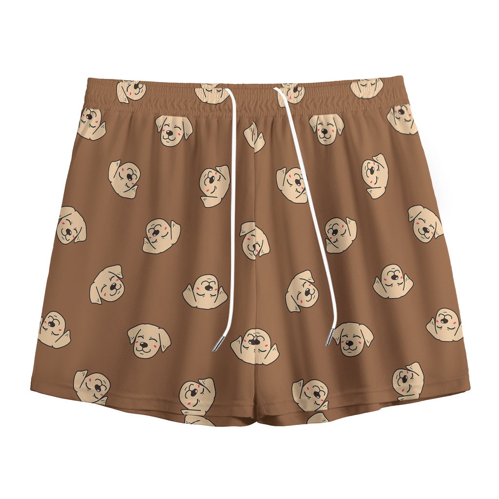 Happy Labrador Retriever Pattern Print Mesh Shorts