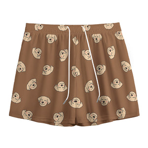 Happy Labrador Retriever Pattern Print Mesh Shorts