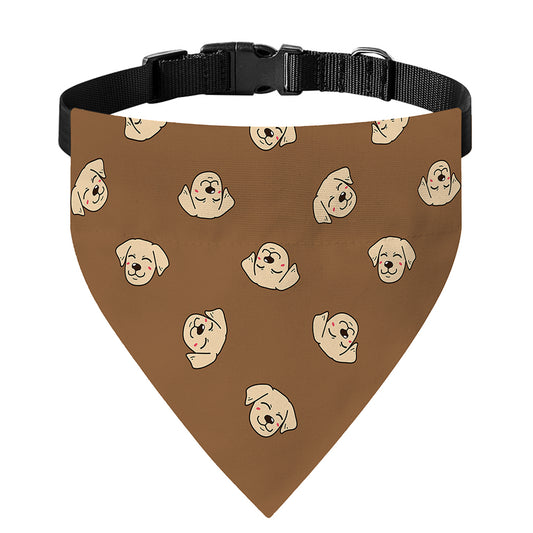 Happy Labrador Retriever Pattern Print Over The Collar Dog Bandana