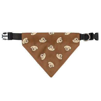 Happy Labrador Retriever Pattern Print Over The Collar Dog Bandana