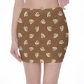 Happy Labrador Retriever Pattern Print Pencil Mini Skirt