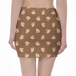 Happy Labrador Retriever Pattern Print Pencil Mini Skirt