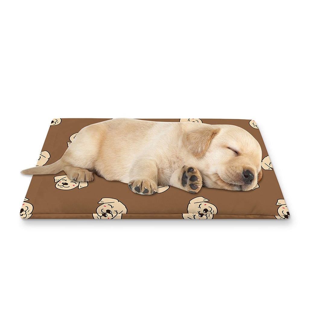 Happy Labrador Retriever Pattern Print Pet Cooling Mat Cover