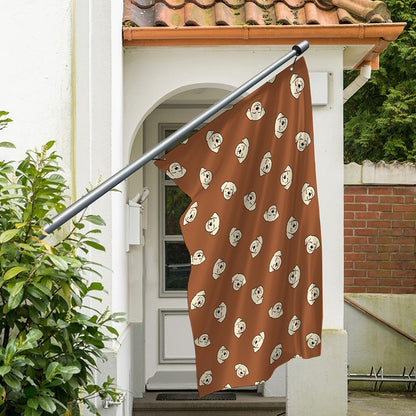 Happy Labrador Retriever Pattern Print Polyester Flag