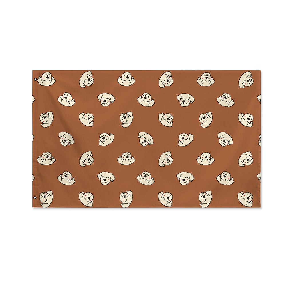 Happy Labrador Retriever Pattern Print Polyester Flag
