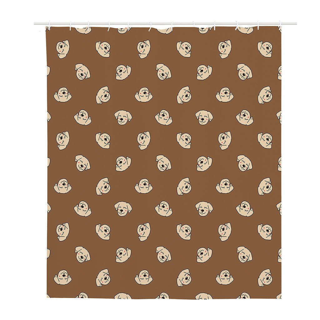 Happy Labrador Retriever Pattern Print Polyester Shower Curtain