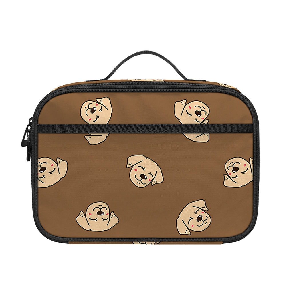 Happy Labrador Retriever Pattern Print Portable Lunch Bag