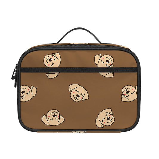 Happy Labrador Retriever Pattern Print Portable Lunch Bag