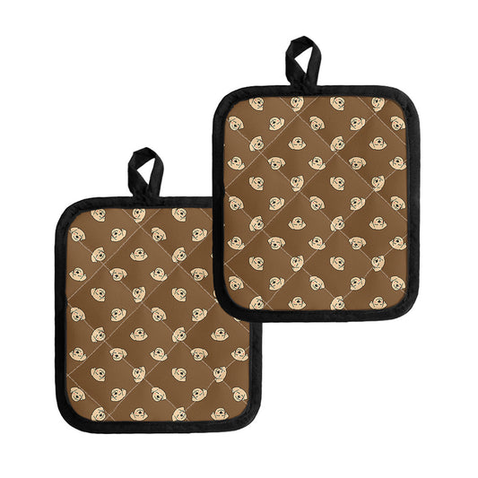Happy Labrador Retriever Pattern Print Pot Holders