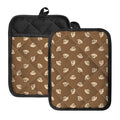 Happy Labrador Retriever Pattern Print Pot Holders With Pocket