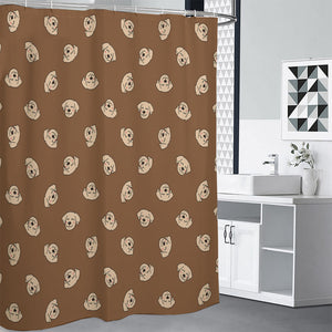 Happy Labrador Retriever Pattern Print Premium Shower Curtain