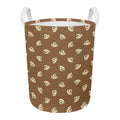 Happy Labrador Retriever Pattern Print Round Laundry Basket
