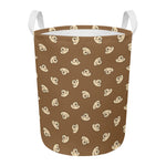 Happy Labrador Retriever Pattern Print Round Laundry Basket