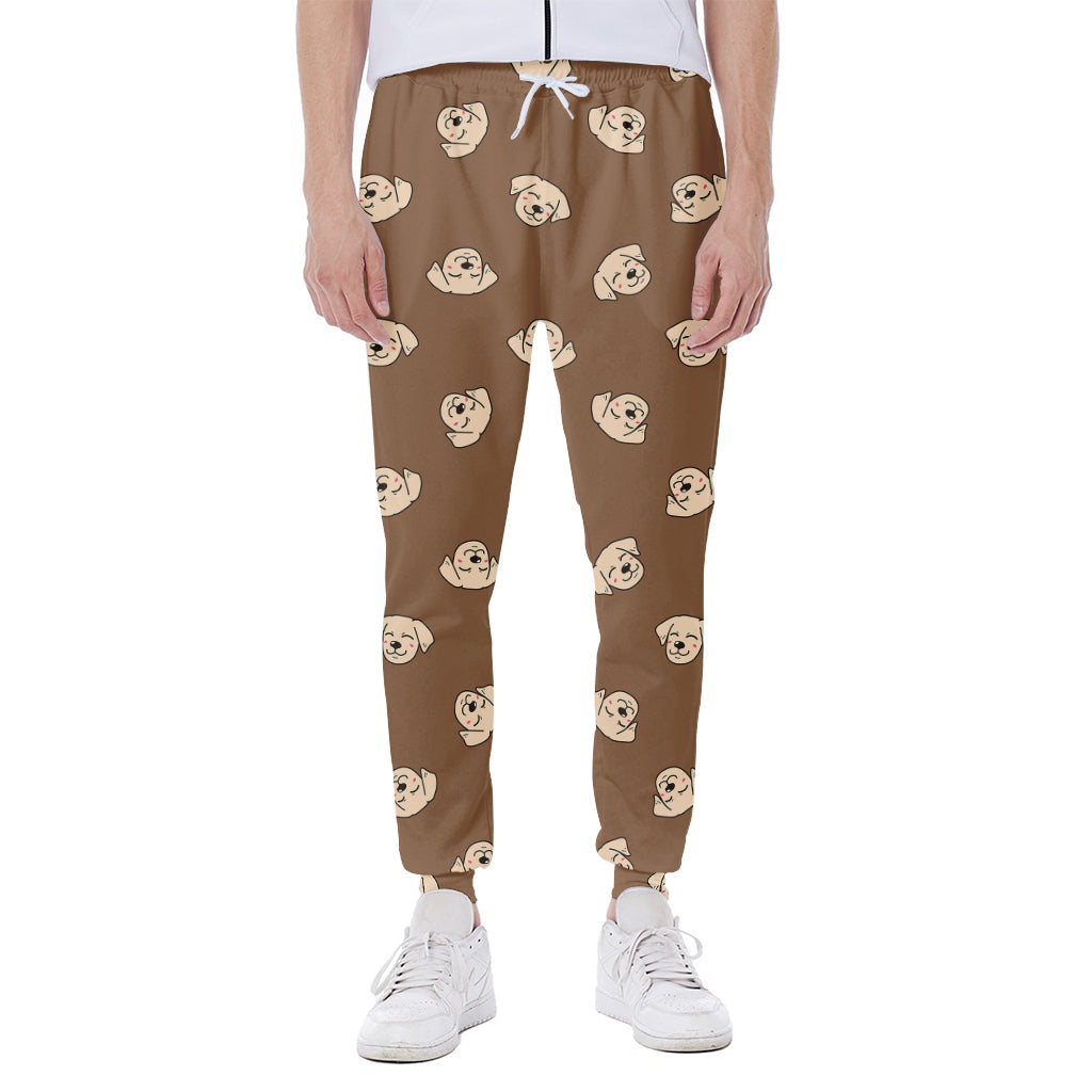 Happy Labrador Retriever Pattern Print Scuba Joggers
