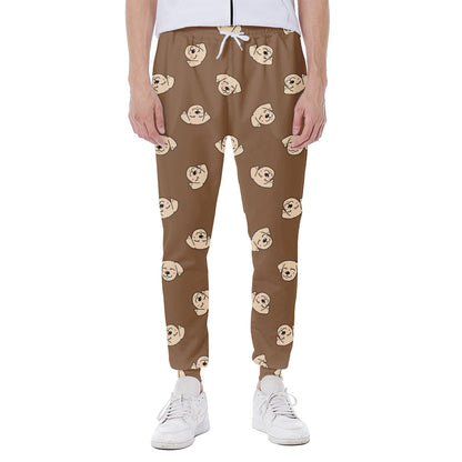 Happy Labrador Retriever Pattern Print Scuba Joggers