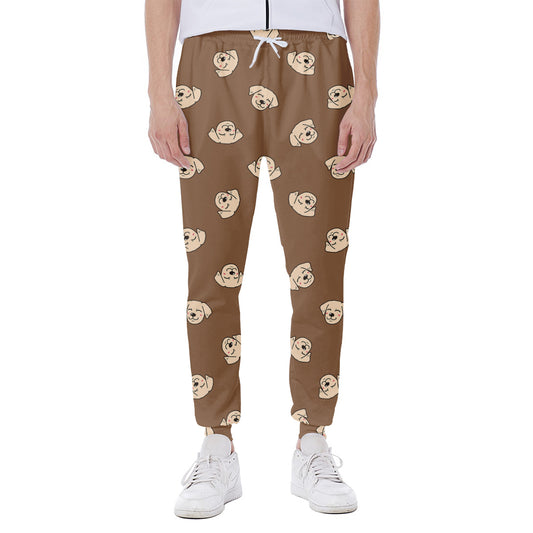 Happy Labrador Retriever Pattern Print Scuba Joggers