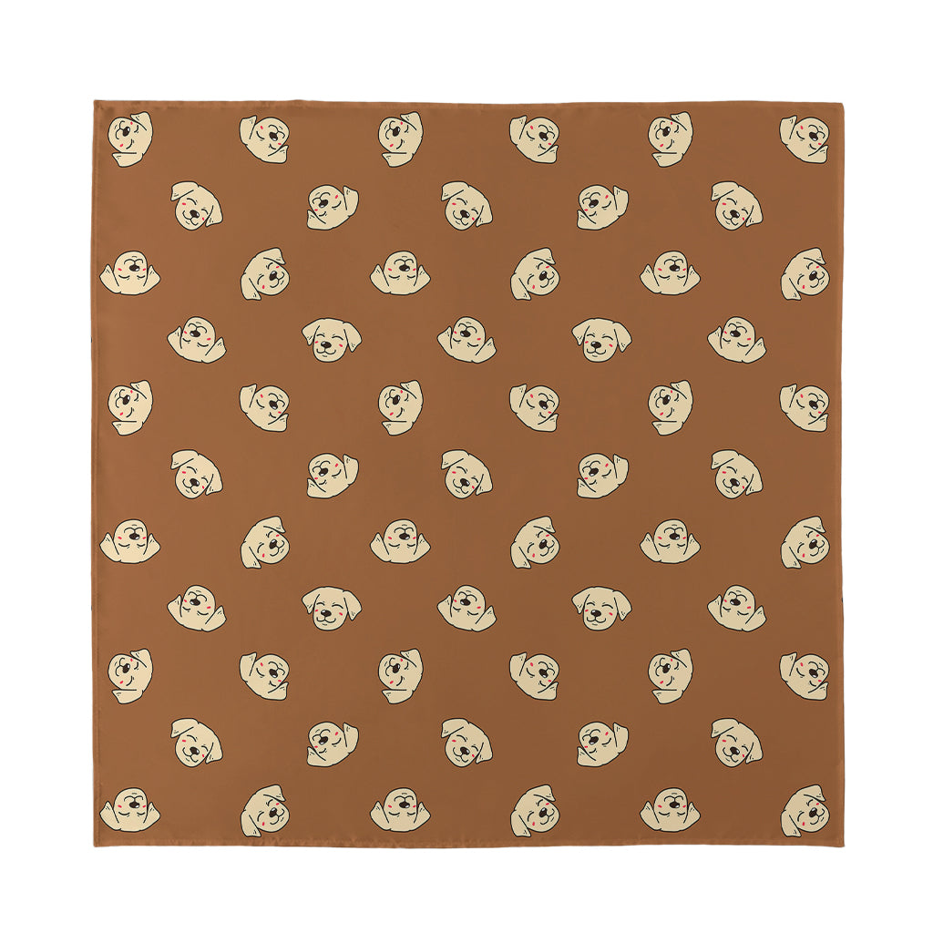 Happy Labrador Retriever Pattern Print Silk Bandana