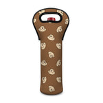 Happy Labrador Retriever Pattern Print Single Neoprene Wine Tote