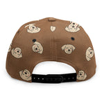 Happy Labrador Retriever Pattern Print Snapback Cap