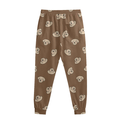 Happy Labrador Retriever Pattern Print Sweatpants