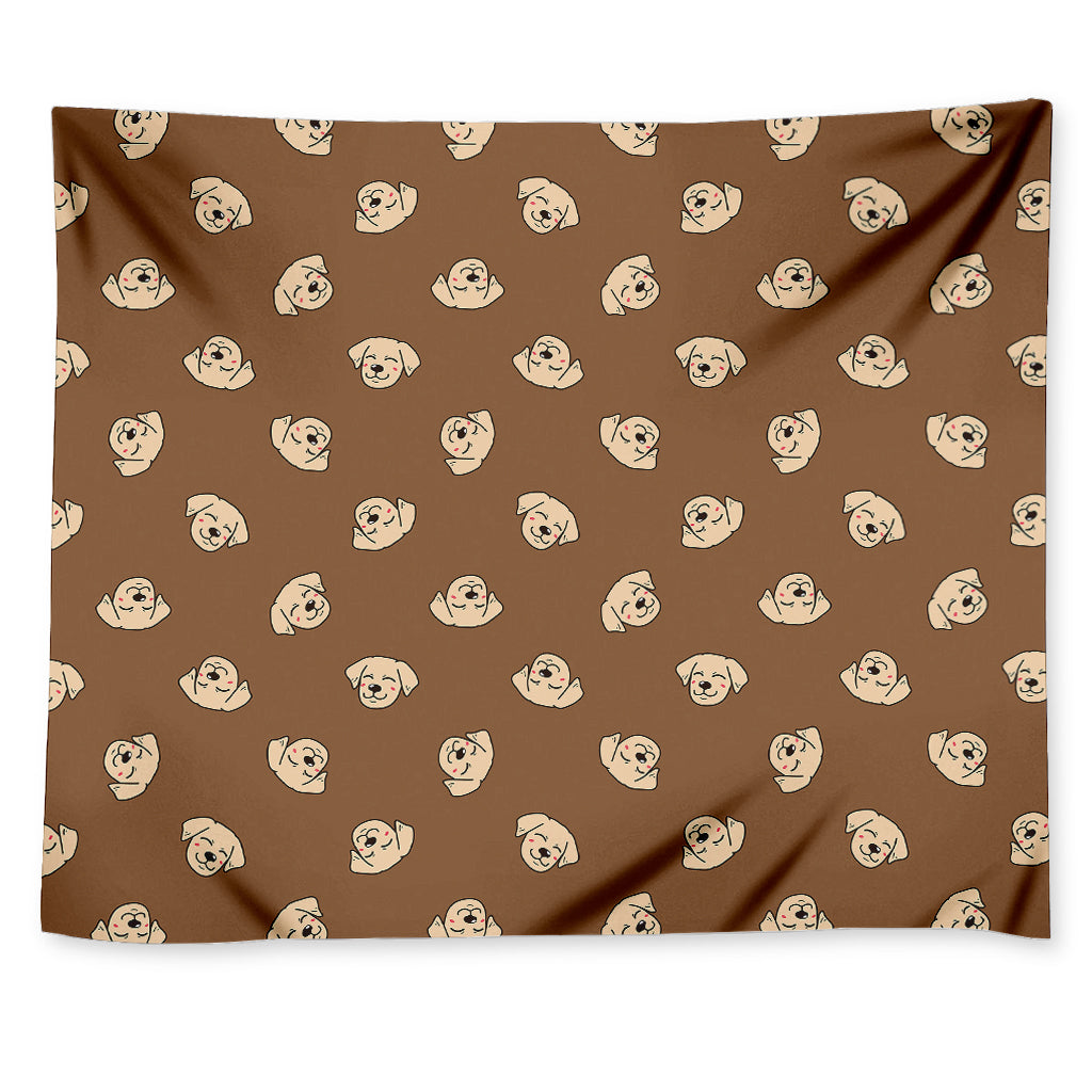 Happy Labrador Retriever Pattern Print Tapestry