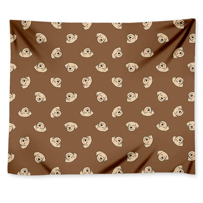 Happy Labrador Retriever Pattern Print Tapestry