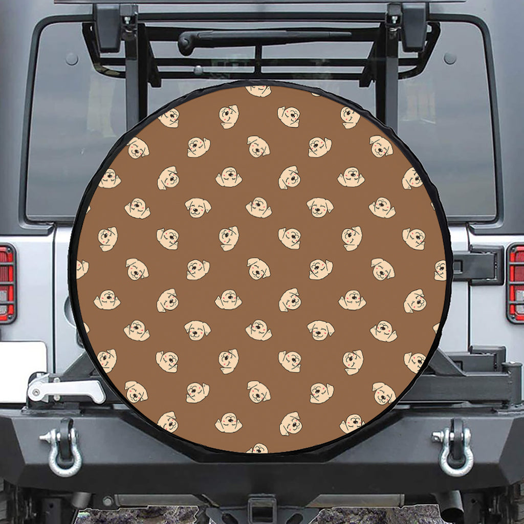 Happy Labrador Retriever Pattern Print Tire Cover