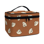 Happy Labrador Retriever Pattern Print Travel Makeup Bag