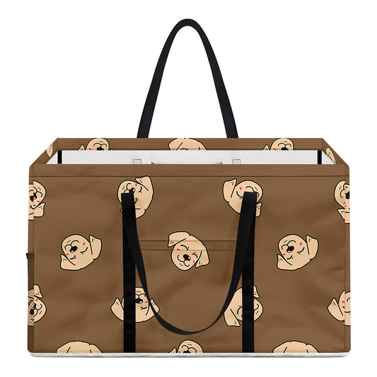 Happy Labrador Retriever Pattern Print Utility Tote Bag