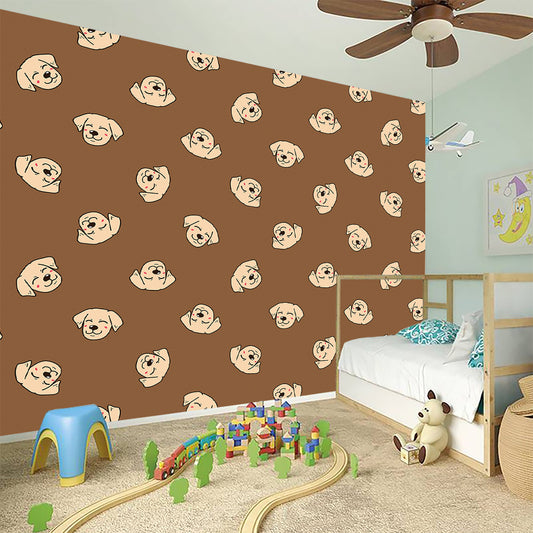 Happy Labrador Retriever Pattern Print Wall Sticker