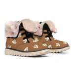 Happy Labrador Retriever Pattern Print Winter Boots