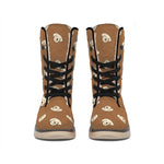 Happy Labrador Retriever Pattern Print Winter Boots