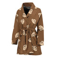 Happy Labrador Retriever Pattern Print Women's Bathrobe