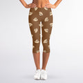 Happy Labrador Retriever Pattern Print Women's Capri Leggings