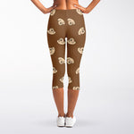 Happy Labrador Retriever Pattern Print Women's Capri Leggings