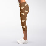 Happy Labrador Retriever Pattern Print Women's Capri Leggings
