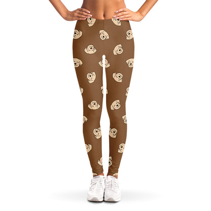 Happy Labrador Retriever Pattern Print Women's Leggings