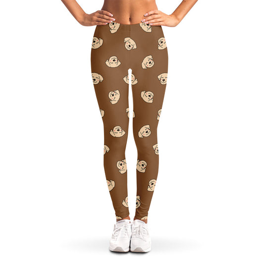 Happy Labrador Retriever Pattern Print Women's Leggings