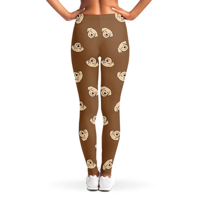 Happy Labrador Retriever Pattern Print Women's Leggings