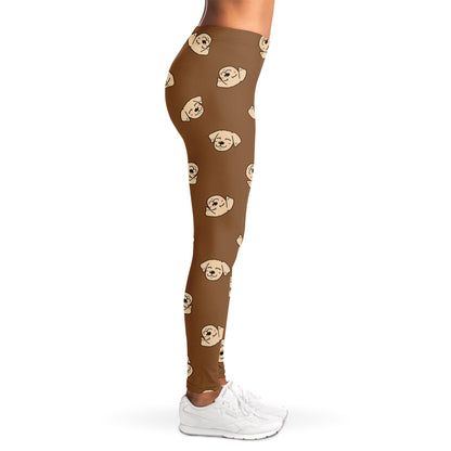 Happy Labrador Retriever Pattern Print Women's Leggings