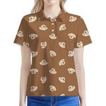 Happy Labrador Retriever Pattern Print Women's Polo Shirt