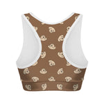 Happy Labrador Retriever Pattern Print Women's Sports Bra