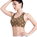Happy Labrador Retriever Pattern Print Women's Sports Bra