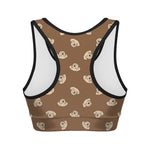 Happy Labrador Retriever Pattern Print Women's Sports Bra