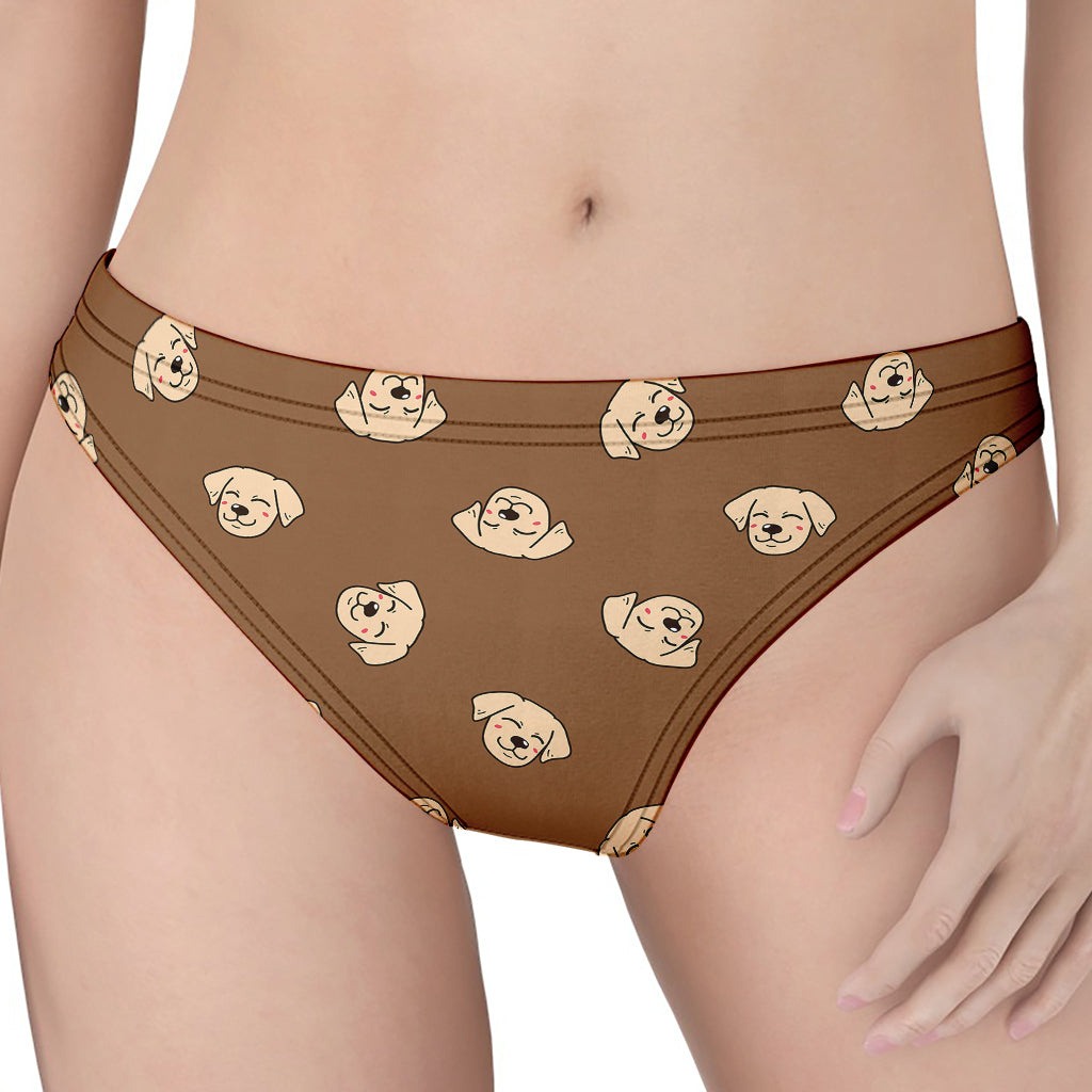 Happy Labrador Retriever Pattern Print Women's Thong