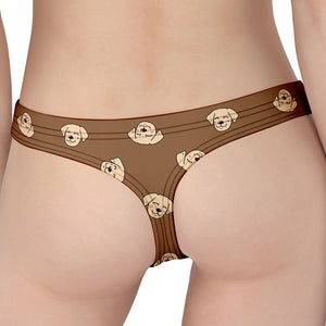 Happy Labrador Retriever Pattern Print Women's Thong