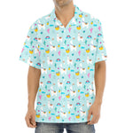 Happy Llama And Cactus Pattern Print Aloha Shirt