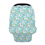 Happy Llama And Cactus Pattern Print Baby Seat Cover